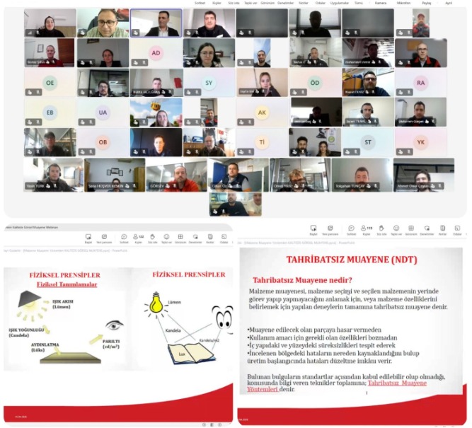Sektörel Odaklanılmış (HAP) Eğitime Yoğun Katılım;  ‘‘Malzeme Muayene Yöntemleri Kalitede Görsel Muayene” Webinarı Başarı ile Gerçekleştirildi…