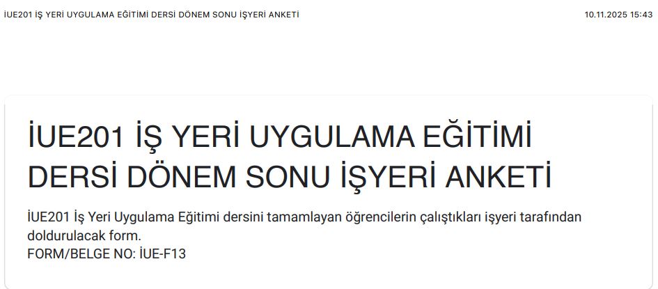 İşyeri Uygulama Eğitimi Değerlendirme Raporu Yayınlandı