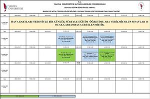 MAKMET 2025-2026 Güz Dönemi Final Sınavları